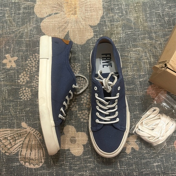 Frye Gia Canvas Low Lace Denim Sneaker - Picture 1 of 5